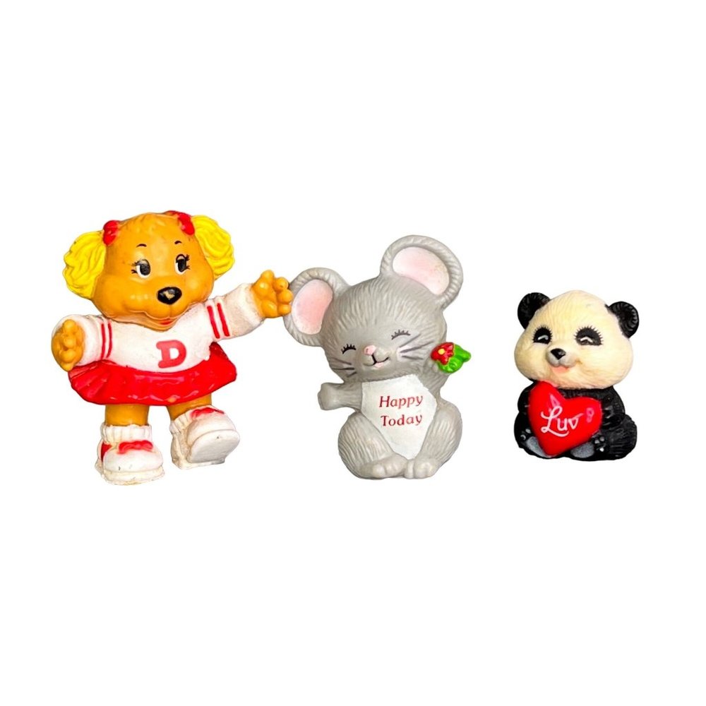 Vintage Tomy Get Along Gang Dotty Dog Russ Mouse Hallmark Panda Figurines 1984